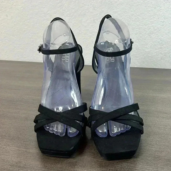 Franco Sarto Womens Damilis
Platform Sandal Black Galaxy Sparkle
Heel Size 10 M - Picture 6 of 11